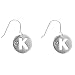 Sterling Silver Stencil Initial K Disc Drop Earrings