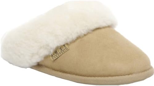 Just Sheepskin Ladies Duchess Sheepskin Slippers, Beige, 7/8