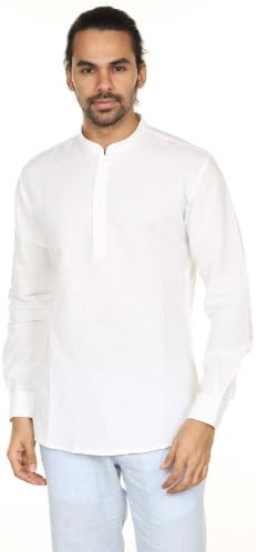 A.N.D. by Anita Dongre Mens Pullover Tunic with Printed Mandarin Collar