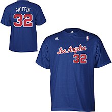 Adidas Blake Griffin Blue Los Angeles Clippers #32 Player Name T Shirt (XL)