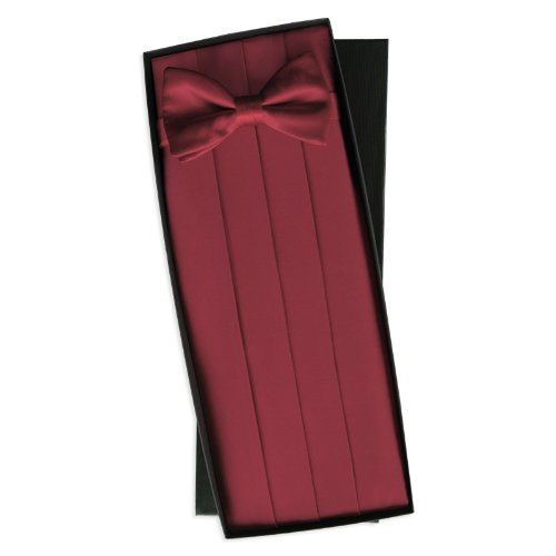 Burgundy Silk Tie & Cummerbund Set