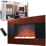Nostalgia Mahogany Effect Wooden Panel Electric Fireplace