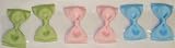 Set of Six Multi Color Ribbon Bows Hair Clips on French Barrettes for Infants and Toddlers