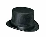 Roaring 20's Black Velvet Felt Top Slash Hat Magician Costume Prop