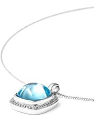 16.60 ct. t.w. Genuine Blue Topaz and White Topaz Sterling Silver Pendant