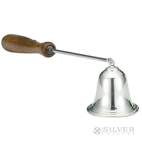 10 Long Pewter Silver Swivel Cup Candle Snuffer with Wood Handle by Empire Silver
