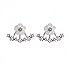 Fashion Lady Clear Crystal Leaf Feather Ear Jacket Earrings Back Ear Cuffs Stud Earring