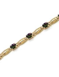 14K Yellow Gold Oval Mystic Topaz Bracelet