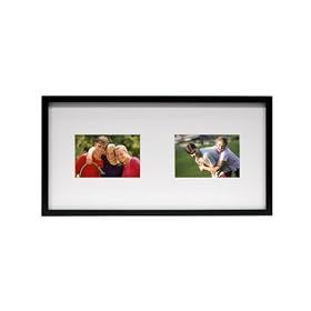 BP Industries 10 by 20 Gallery Design Frame, Black, Mat For 2, 4 by 6 Photos