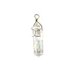 Wire Wrapped Clear Crystal Quartz Point Pendant with Sterling Silver Snake Chain