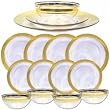 Colin Cowie Elegant Gold Trimmed Glass Dinner Set - 12 piece