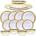 Colin Cowie Elegant Gold Trimmed Glass Dinner Set - 12 piece