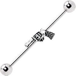 Surgical Steel Gun Industrial Barbell Earring