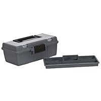 Plano 114-002 13-Inch Compact Tool Box, Graphite Gray with Black Handle and Latches
