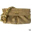 Coach Amanda Metalic Gold Op Art Foldover Clutch Handbag 13591