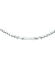4mm White Gold Light Omega Necklace 18"