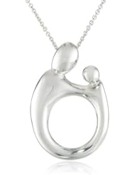 Duragold 14k Gold Polished Mother and Child Pendant Necklace, 17"