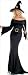 Black Wicked Witch Long Slinky Dress Sexy Adult Halloween Costume Naughty Harry Potter Witch Outfit