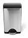 simplehuman Rectangular Step Trash Can, Brushed Stainless Steel, 38 Liters /10 Gallons