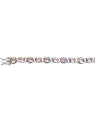 Sterling Silver Multi-Color CZ Tennis Bracelet 7.5"