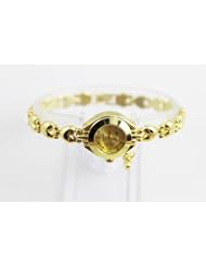 Golden round classtic gift rose golden girls ladys womens wrist watch bracelet bangle