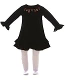 : Good Lad Apparel 2pc Black Velour Holiday Dress with Tights