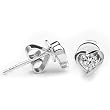 14k White Gold Solitaire Diamond Heart Earrings (0.36 cttw, H-I, SI)