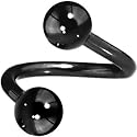 Black Anodized Titanium Spiral Twister Ball Belly Ring