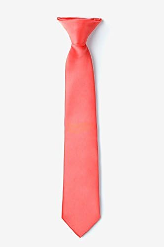 Coral Coral Microfiber Clip-on Tie For Boys