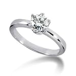 14K White Gold Round Cut Diamond Solitaire Engagement Ring (0.35ct.tw, HI Color, SI2-3 Clarity)