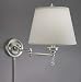 Swing Arm Plug in Lamp in Brushed Nickel, White Sh