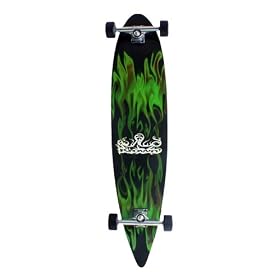 Krown Pintail Longboards - Green Flame by 