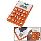 Students Soft Silicone 8 Digits Calculator Orange White