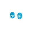 14k Gold & Blue Topaz Large Oval Post Earrings