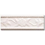 Adex USA Neri Flowers 3 Listello Bisque Ceramic Tile & Stone