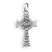 Sterling Silver Charm Pendant, Celtic Cross with 23rd Psalm Reference, 13/16 inch