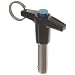 Stainless Steel Quick-Release Pin, Cadmium Plated Finish, Locking, Hole and Split Ring, 4-15/16mm Diameter, 15mm Usable Length, Made in US