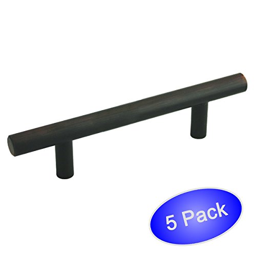 Cosmas 305-96ORB Oil Rubbed Bronze Cabinet Hardware Euro Style Bar Handle Pull, 3-3/4