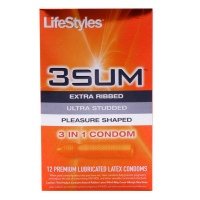 LifeStyles Latex Condom, Extra Ribbed, Ultra Studded, Pleasure Shaped 12 condoms