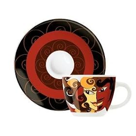 Espresso Coffee Mug and Saucer Set, My Little Darling, Half Faced, Coffee Mug Set in Gift Box