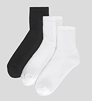 3 Pairs of Ribbed Top Sports Socks