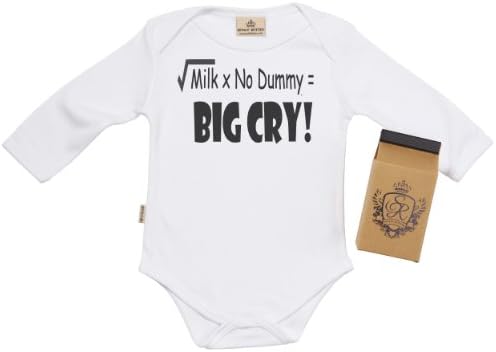 SR - No Milk = Big Cry Baby Grow 100% Organic in Milk Carton 0-6M White