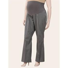 Motherhood Maternity: Plus Size Secret Fit Belly(tm) Gabardine Front Slash Pockets Fit And Flare Maternity Pants
