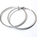 Beautiful Large 2 1/2" Inch Classic Hoop Clip Earrings for Non-Pierced Ears Silver Tone (2 1/2 Inch)