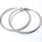 Beautiful Large 2 Inch Classic Hoop Clip Earrings for Non-Pierced Ears Silver Tone