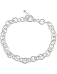 Sterling Silver Cable Bracelet With Toggle Clasp 6.5 Inch Brc722