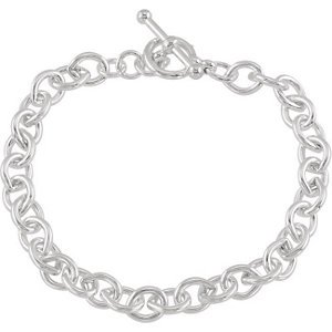 Cheap Girls Jewelry Sterling Silver Cable Bracelet With Toggle Clasp 6.5 Inch Brc722 For Sale