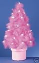 60CM FIBRE OPTIC LIGHT PINK FEATHER CHRISTMAS TREE