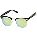 zeroUV - Premium Half Frame Colored Mirror Lens Horn Rimmed Sunglasses 50mm