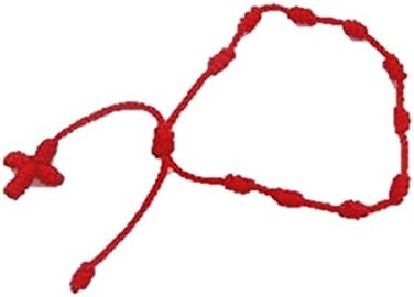 Red Hand Rope Hand Knoted Handmade Hand Crafted Adjustable Rosary Cross Bracelets Fashion Jewelry Collection